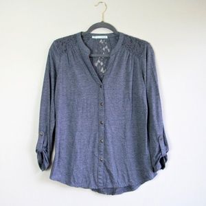 Maurices blue button down blouse